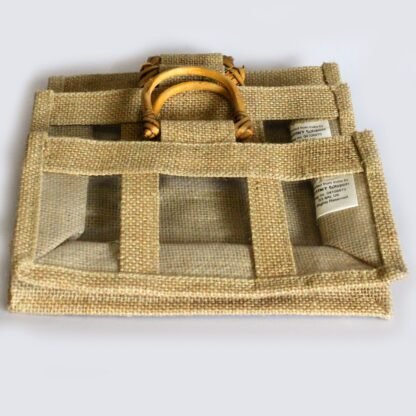 Three Jar Jute Gift Bag - Natural X 1 - Image 3