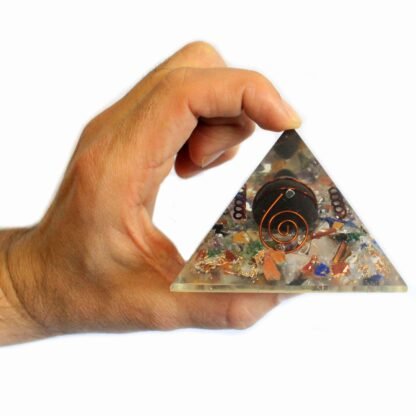 Med Orgonite Pyramid 60mm Gemchips, Copper, Turtle X 1 - Image 2