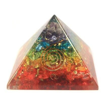 Lrg Orgonite Pyramid 70mm - Chakra Gemchips X 1