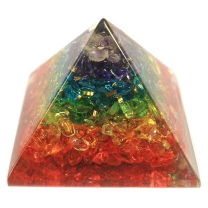 Lrg Orgonite Pyramid 70mm - Chakra Gemchips X 1 - Image 2