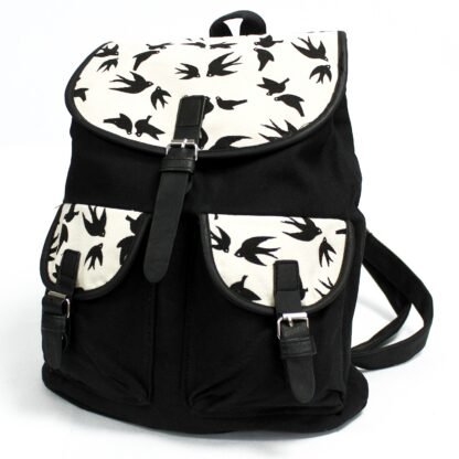 Traveller Backpacks -  2 Pocket Black Swallows X 1