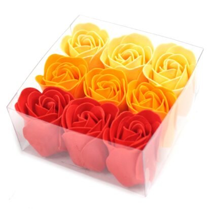 Set of 9 Soap Flower Box - Peach Roses X 1 - Image 2