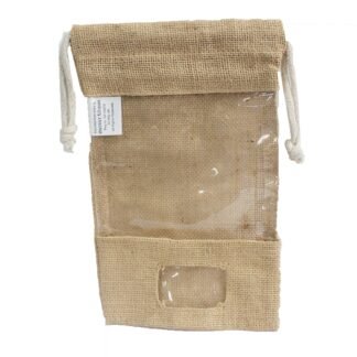 Lrg - Jute Window Bag 25x16cm & pocket X 1