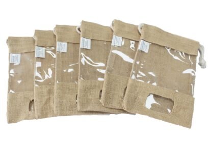 Lrg - Jute Window Bag 25x16cm & pocket X 1 - Image 2