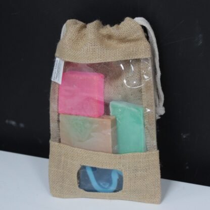 Lrg - Jute Window Bag 25x16cm & pocket X 1 - Image 3