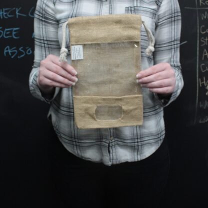 Lrg - Jute Window Bag 25x16cm & pocket X 1 - Image 4