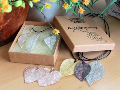 Necklace & Earring Set - Bravery Leaf - Pewter X 1 - Image 4