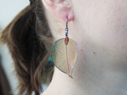 Necklace & Earring Set - Bravery Leaf - Pewter X 1 - Image 3