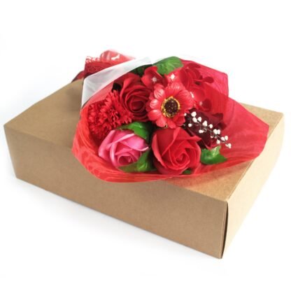 Boxed Hand Soap Flower Bouquet- Red X 1 - Image 2