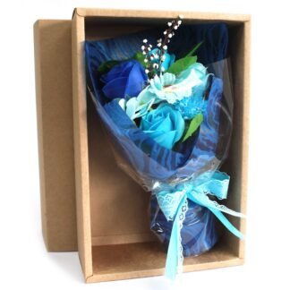 Boxed Hand Soap Flower Bouquet - Blue X 1