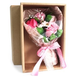 Boxed Hand Soap Flower Bouquet - Pink X 1