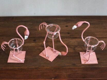Hydroponic Home Decor - Pink Metal Flamingo Des 1 X 1 - Image 3