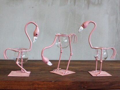 Hydroponic Home Decor - Pink Metal Flamingo Des 1 X 1 - Image 4
