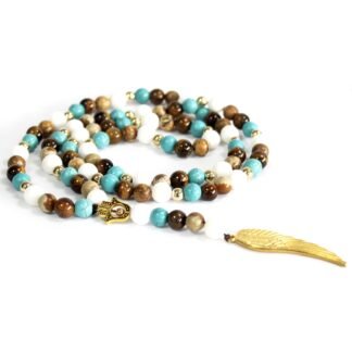 Angel Wing / Multi Beads Gemstone Necklace X 1