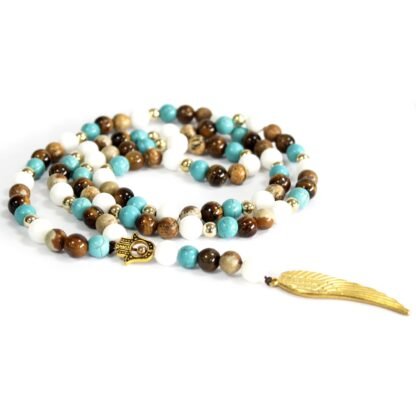 Angel Wing / Multi Beads Gemstone Necklace X 1