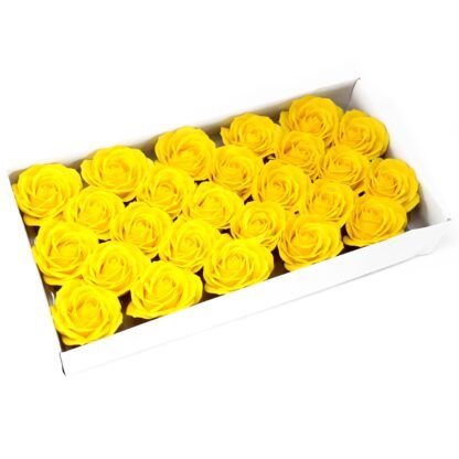 Craft Soap Flowers - Lrg Rose - Yellow X 10 - Image 2