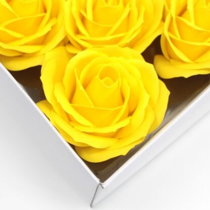 Craft Soap Flowers - Lrg Rose - Yellow X 10 - Image 3