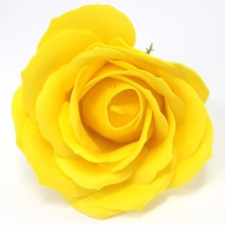 Craft Soap Flowers - Lrg Rose - Yellow X 10