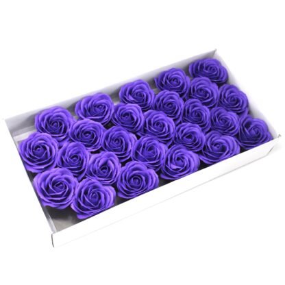 Craft Soap Flowers - Lrg Rose - Violet X 10 - Image 2