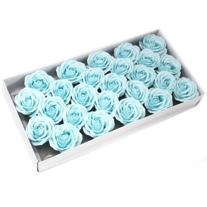 Craft Soap Flowers - Lrg Rose - Baby Blue X 10 - Image 2