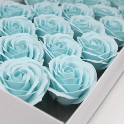 Craft Soap Flowers - Lrg Rose - Baby Blue X 10 - Image 3