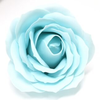 Craft Soap Flowers - Lrg Rose - Baby Blue X 10
