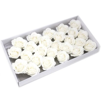 Craft Soap Flowers - Lrg Rose - White X 10 - Image 2