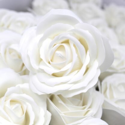 Craft Soap Flowers - Lrg Rose - White X 10 - Image 3