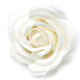 Craft Soap Flowers - Lrg Rose - White X 10