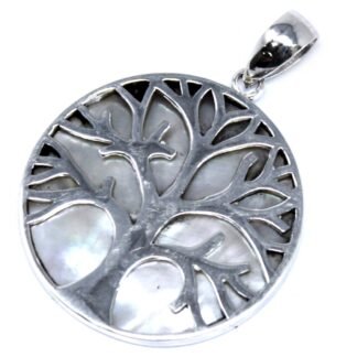 Tree of Life Silver Pendant 30mm - Mother of Pearl X 1