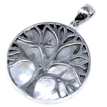 Tree of Life Silver Pendant 30mm - Mother of Pearl X 1