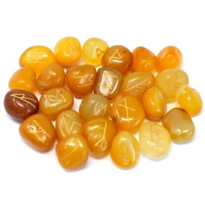 Runes Stone Set in Pouch- Yellow Onyx X 1 - Image 2