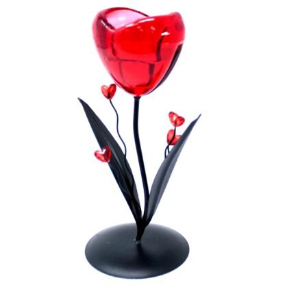 Romantic Candleholder - Single Heart Flower X 1