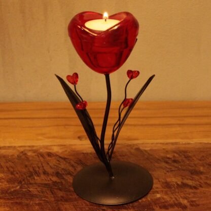 Romantic Candleholder - Single Heart Flower X 1 - Image 3