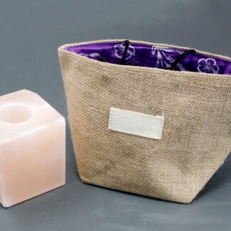 Natural Jute Cotton Gift Bag - Lavender Lining - Large X 1