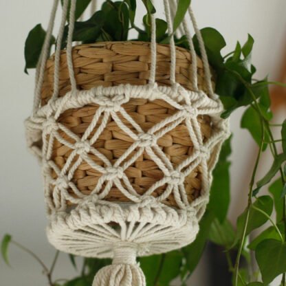 Macrame Pot Holder - Single Small Pot X 1 - Image 4