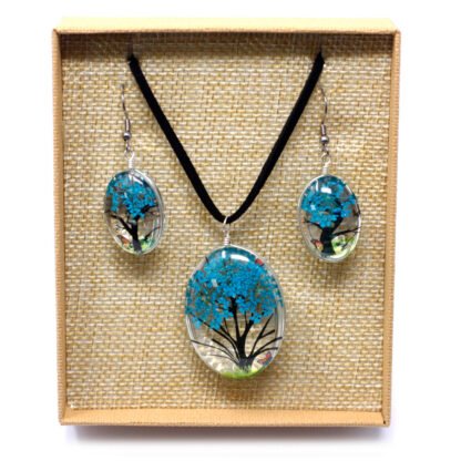 Pressed Flowers - Tree of Life set - Teal X 1