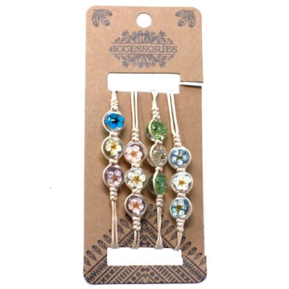 Pressed Flowers - Tri-Flower Braclet X 1
