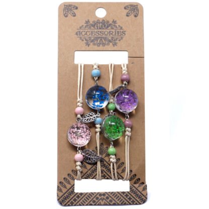 Pressed Flowers - Pretty Flower & Leaf Braclet X 1