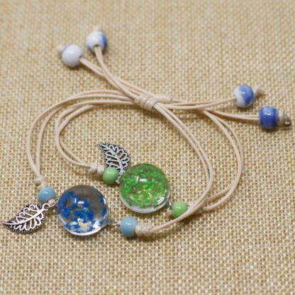 Pressed Flowers - Pretty Flower & Leaf Braclet X 1 - Image 2