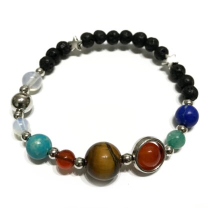 Lava Stone Bracelet - Silver Solar System X 1