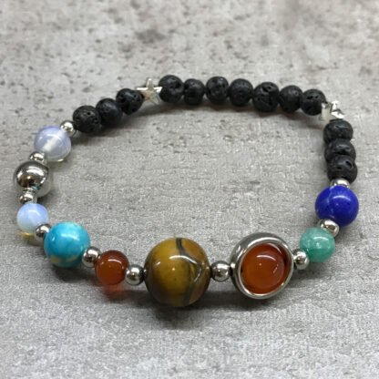 Lava Stone Bracelet - Silver Solar System X 1 - Image 2