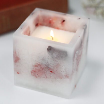 Enchanted Candle  - Large Square - Rose X 1 - Image 2