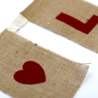 Natural Bunting  I LOVE YOU (large with hearts) X 1 - Image 2