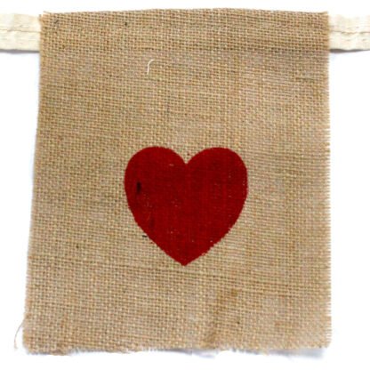 Natural Bunting  I LOVE YOU (large with hearts) X 1