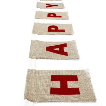 Natural Bunting  HAPPY BIRTHDAY (small with cake) X 1 - Image 2