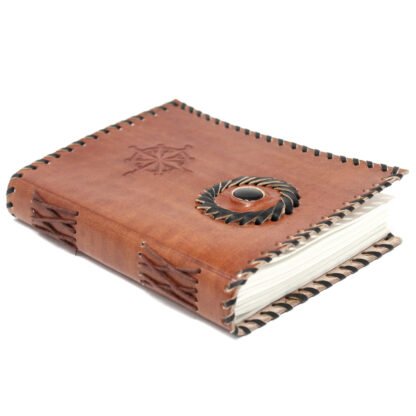 Leather Black onyx & Compas Notebook (7x5'') X 1