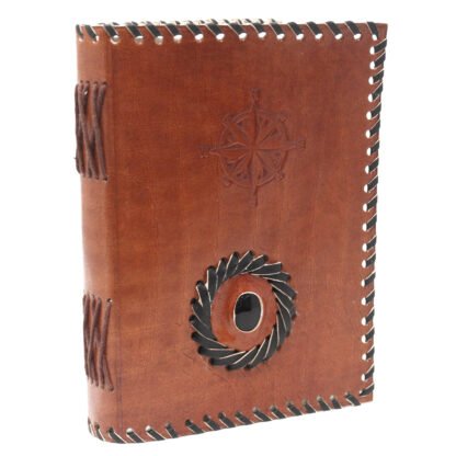 Leather Black onyx & Compas Notebook (7x5'') X 1 - Image 2
