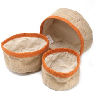 Set of 3 Natural Jute Baskets - Turmeric X 1