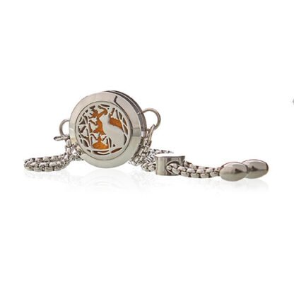 Aromatherapy Jewellery Chain Bracelet - Cat & Flowers - 20mm X 1 - Image 2